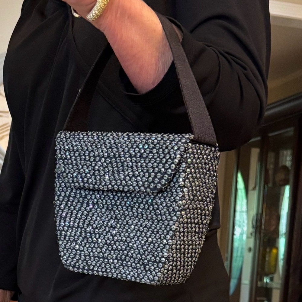 Sparkling Black Crystal Women's Shoulder Bag